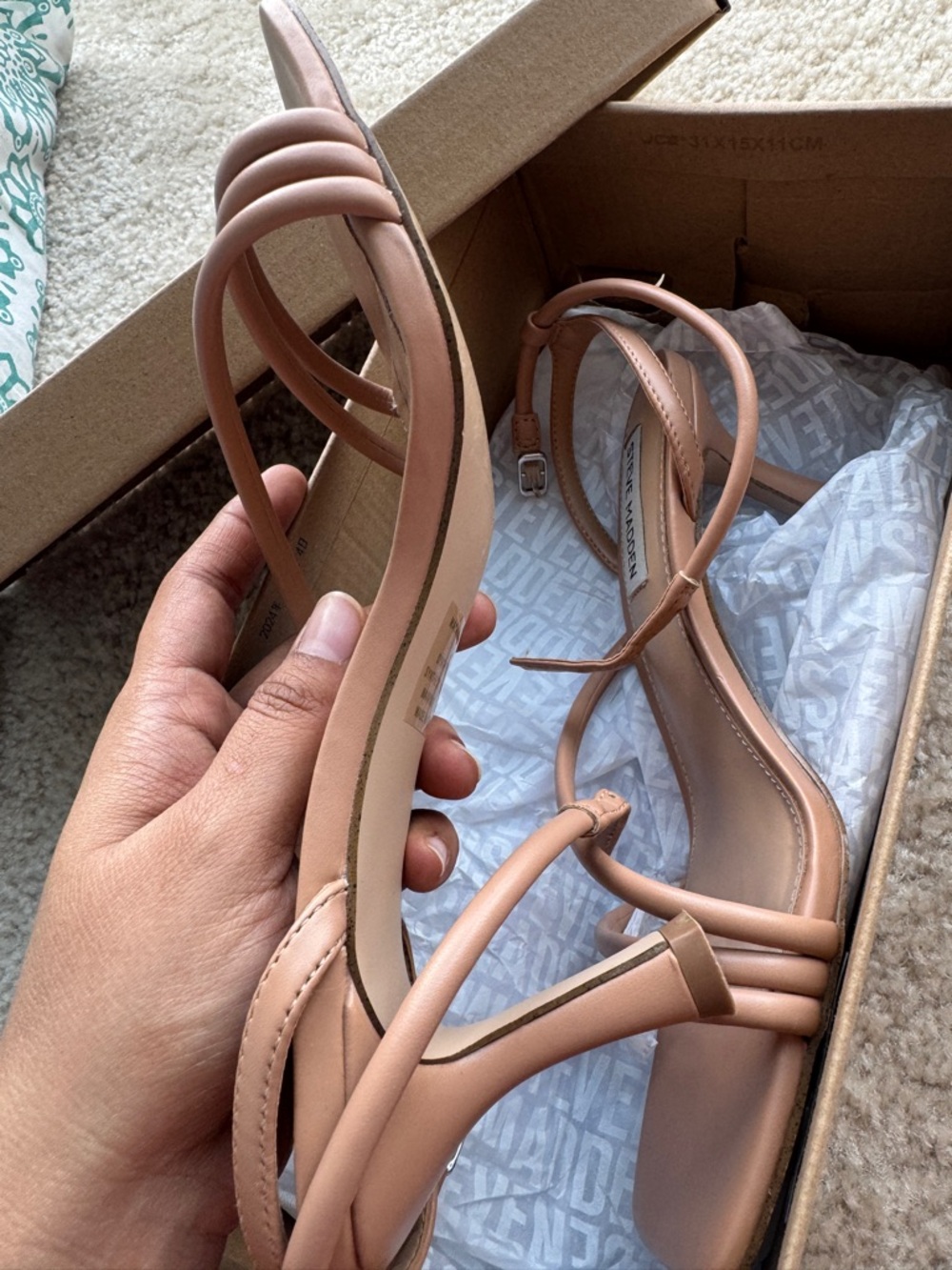 Steve Madden Blush Tan Strappy Heeled Sandals